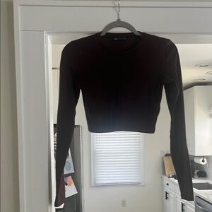 Zara Women's Black Long Sleeve Top